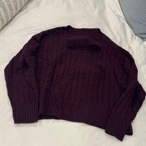 Favorite Daughter - THE MASHA TURTLENECK - Cable Knit Sweater - Deep Purple